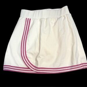 Barstool Sports Banded Wrap 16.5" Skort in white with pink stripes small